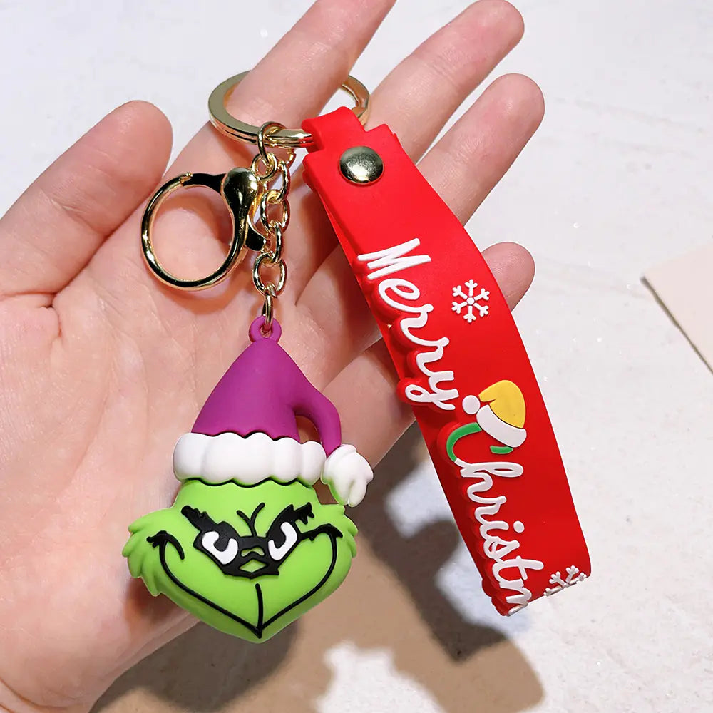 MerryGrump™ Holiday Keychain Pendant — Festive Furry Green Charm