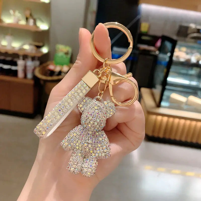 GlimBear™ Diamond-Studded Keychain — Luxury Teddy Bear Charm