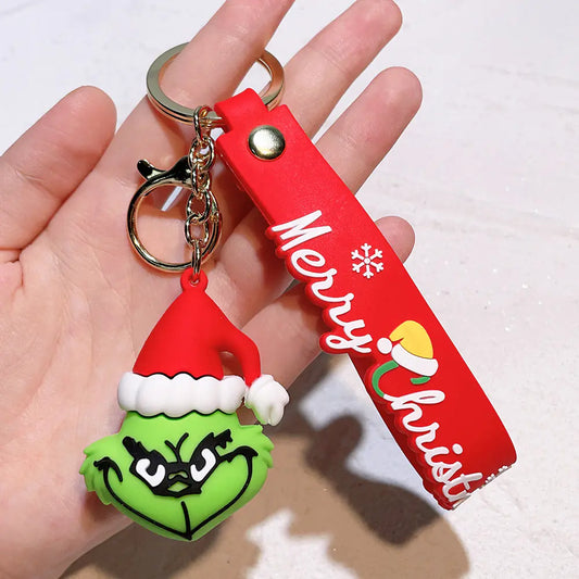 MerryGrump™ Holiday Keychain Pendant — Festive Furry Green Charm