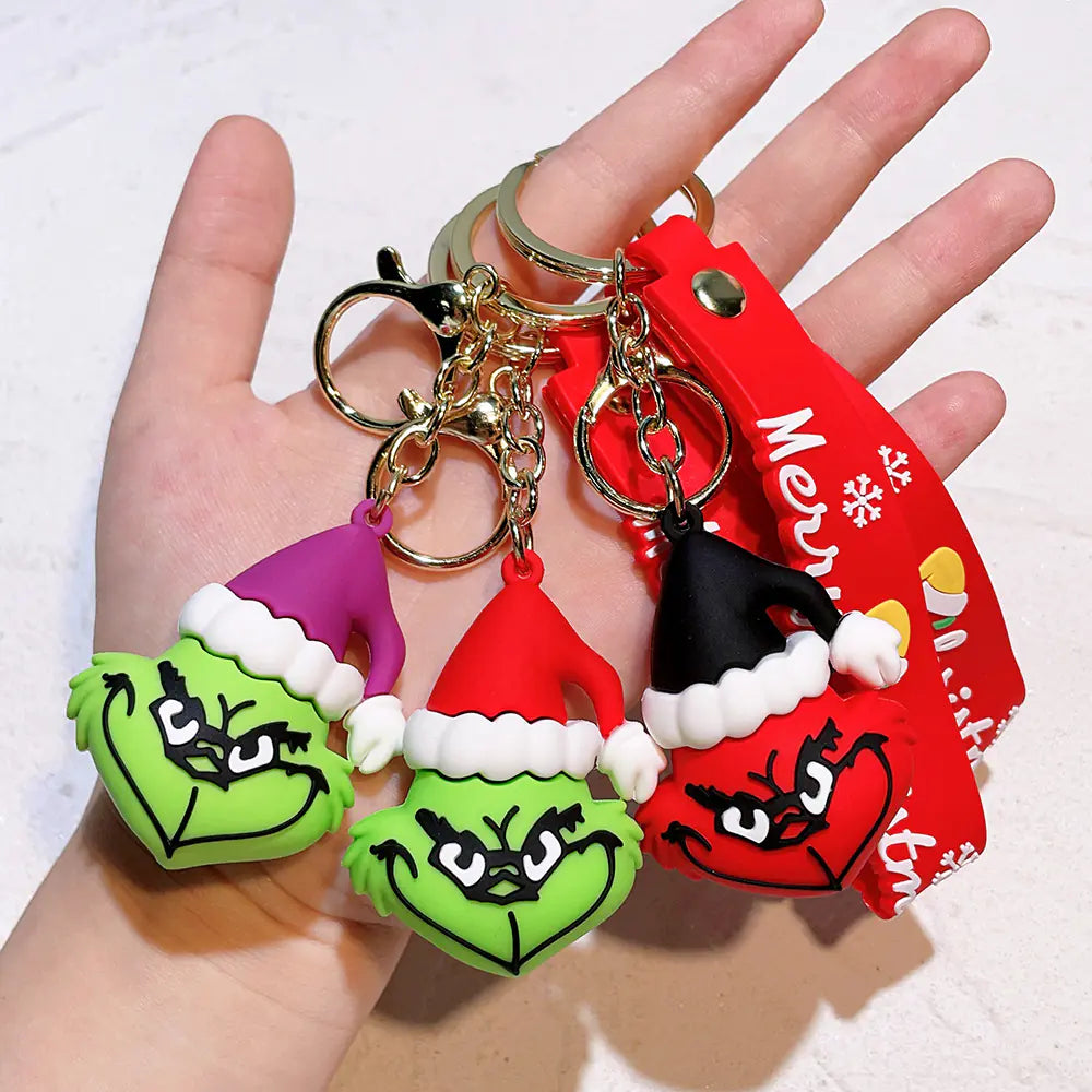 MerryGrump™ Holiday Keychain Pendant — Festive Furry Green Charm