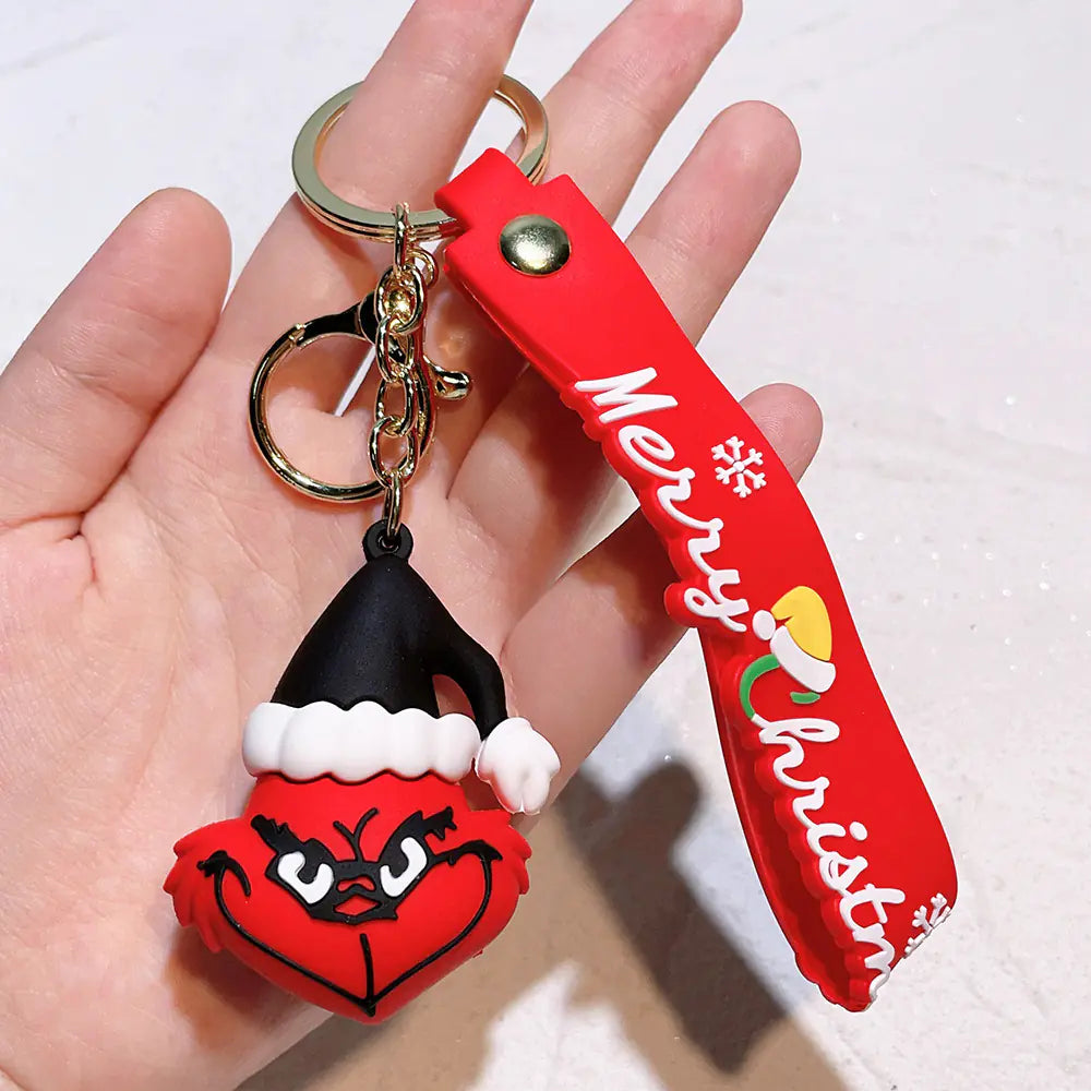 MerryGrump™ Holiday Keychain Pendant — Festive Furry Green Charm
